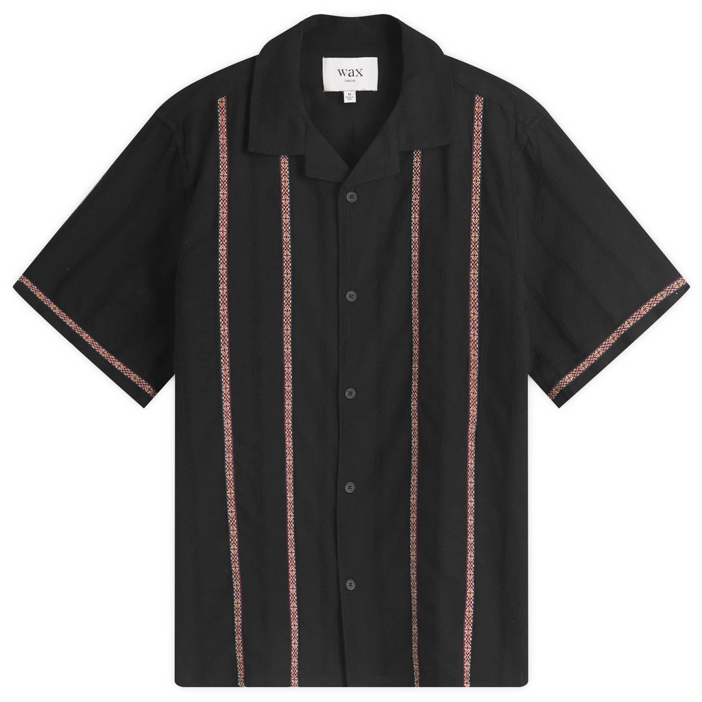 Wax London Men's Didcot Stripe Dobby Shirt Black/Multi